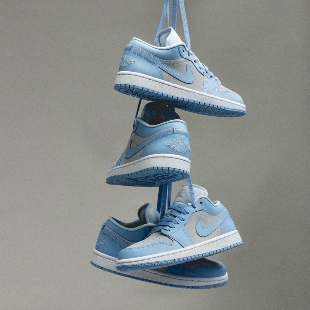 Nike Air Jordan 1 Low Football Grey UNC W9 DC0774-050 NIB